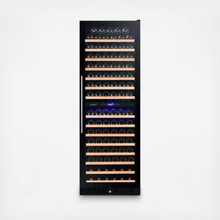 Dual Zone Wine Cooler with Smoked Glass, 166-Bottle