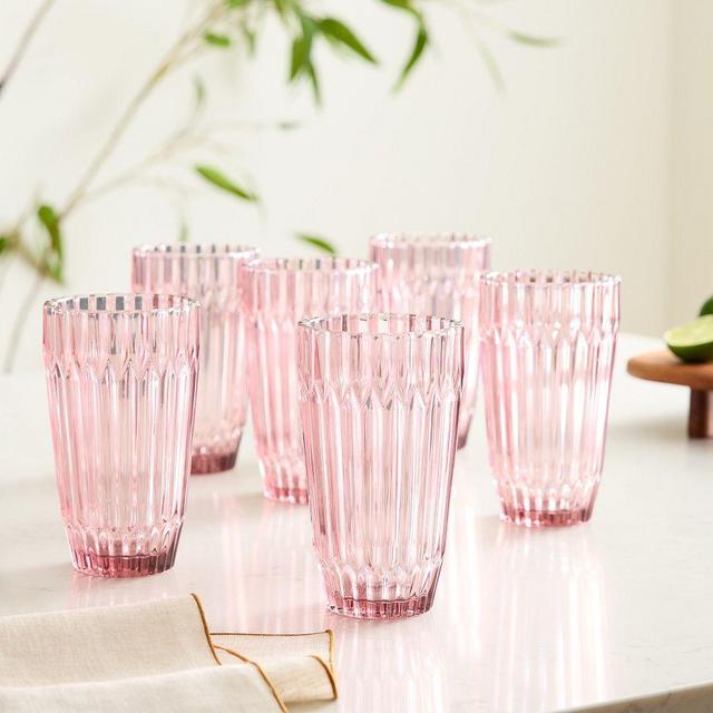 Archie Drinkware Set of 6 Iced Beverage Pink