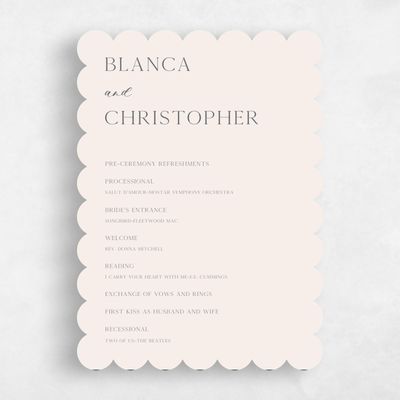 Beige Scalloped Wedding Program - Gendron