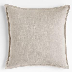 Light Grey 20"x20" Organic Laundered Linen Throw Pillow with Down-Alternative Insert