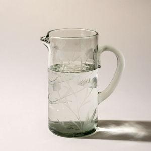 Etched Thistle Glassware - Pitcher / Clear