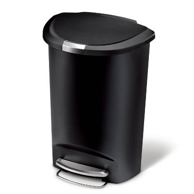 simplehuman 50L Semi Round Plastic Step Trash Can