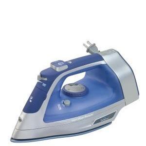 Hamilton Beach Steam Iron & Vertical Steamer for Clothes with Scratch-Resistant Durathon Soleplate, 8' Retractable Cord, 3-Way Auto Shutoff, Anti-Drip, 1500 Watts, Blue