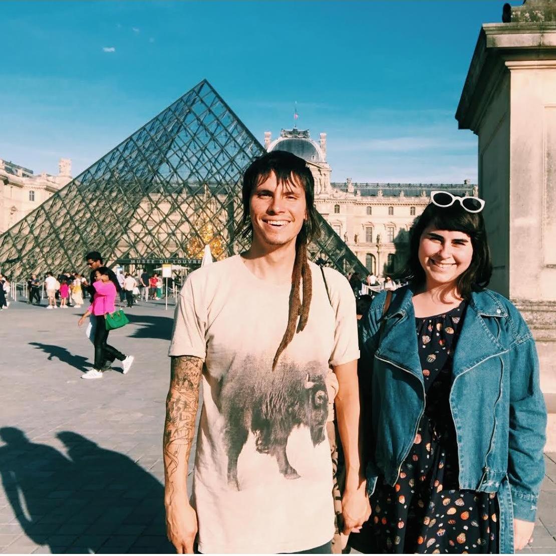 In front of the Louvre, Paris Sept 2018