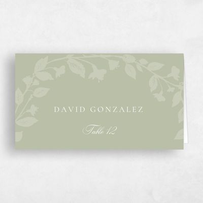 Olive Sage, Green Wedding Place Card - Fawn
