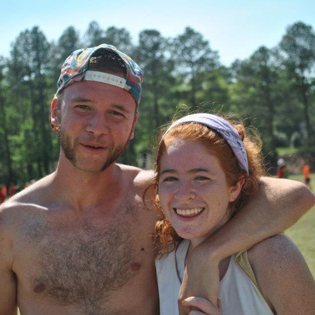 Hannah and Nate at an ultimate frisbee tournament in 2012. Nate's sporting a traditional "bone-saw" beard for the tournament. Hannah hates it.