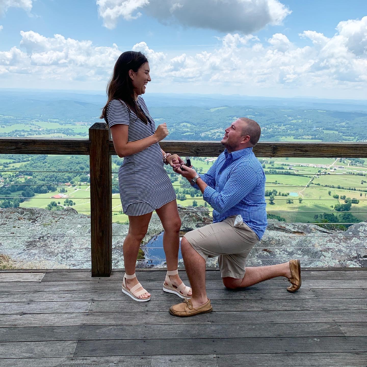 We got engaged on the top of a mountain in Tennessee!