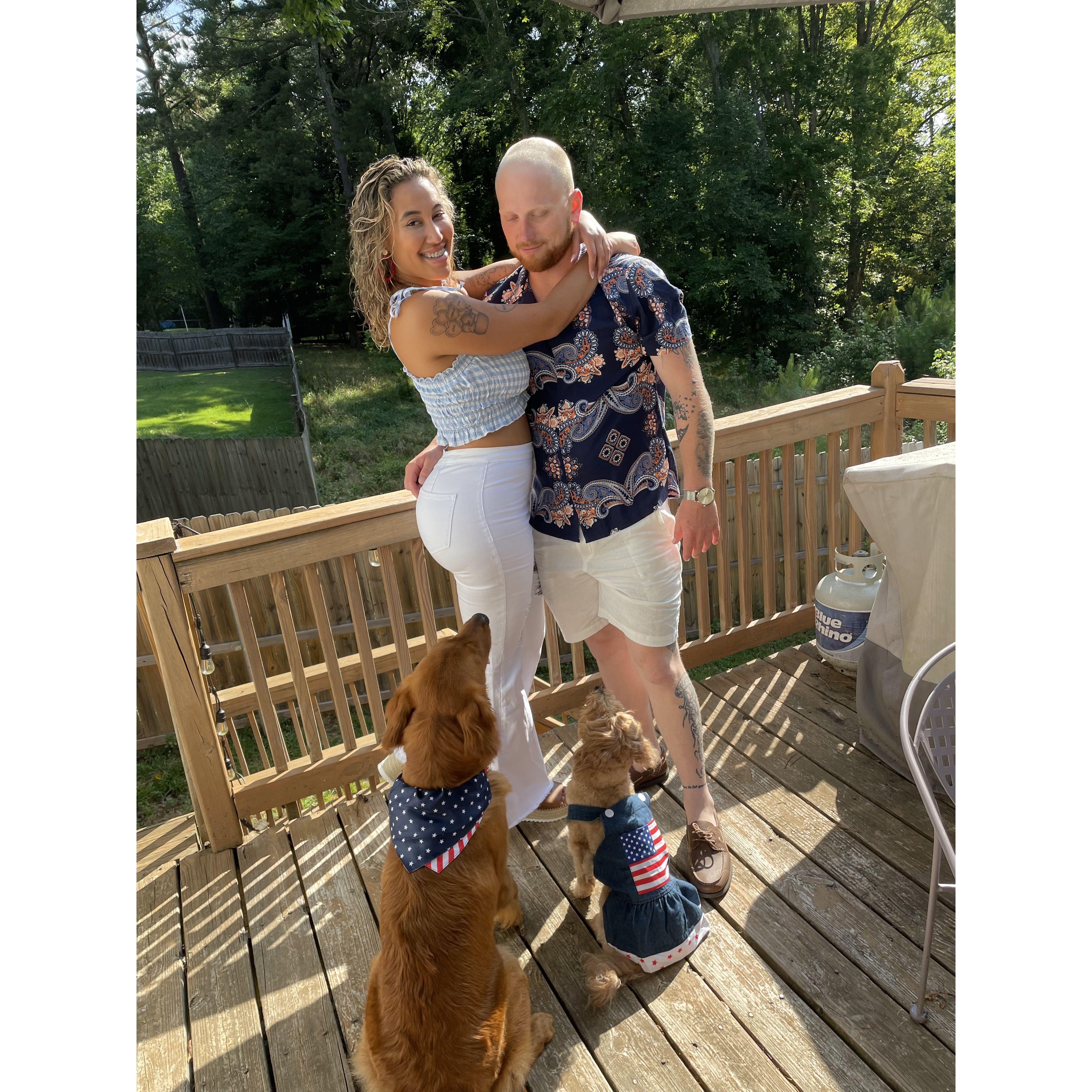 Matthew should have known it was over when I got the dogs matching 4th of July outfits 2 1/2 months after meeting him