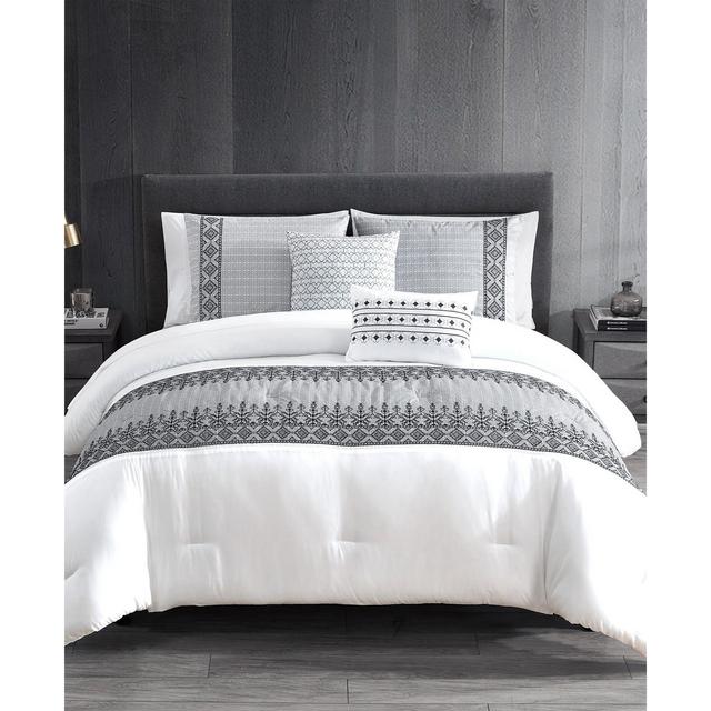 Tilan 9-Pc. Embroidered Geo Queen Comforter Set