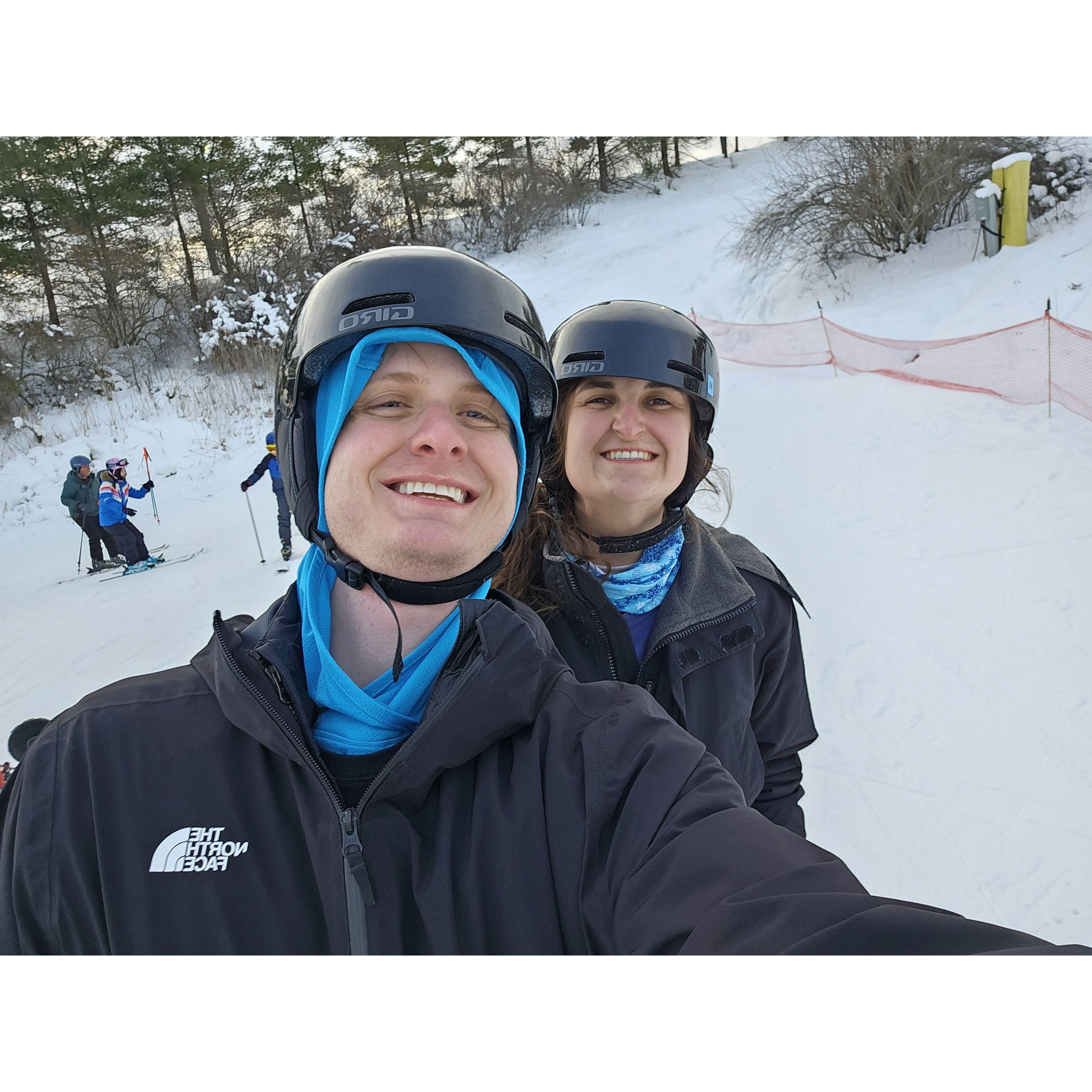 Mackenzie's initiation into skiing