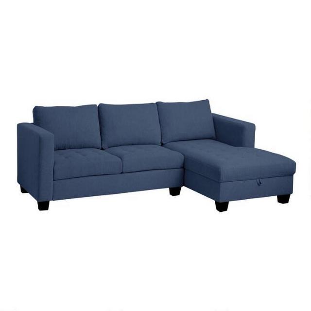 blue Right Facing Trudeau Sectional Sofa With Storage