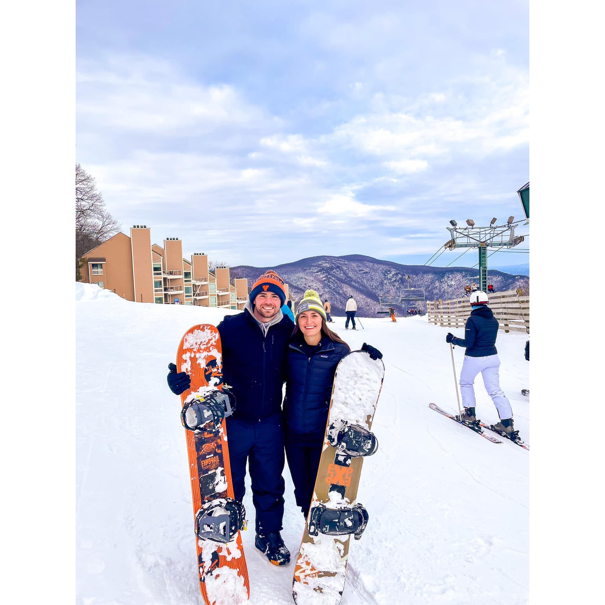 Snowboarding trip to Wintergreen - January 2022