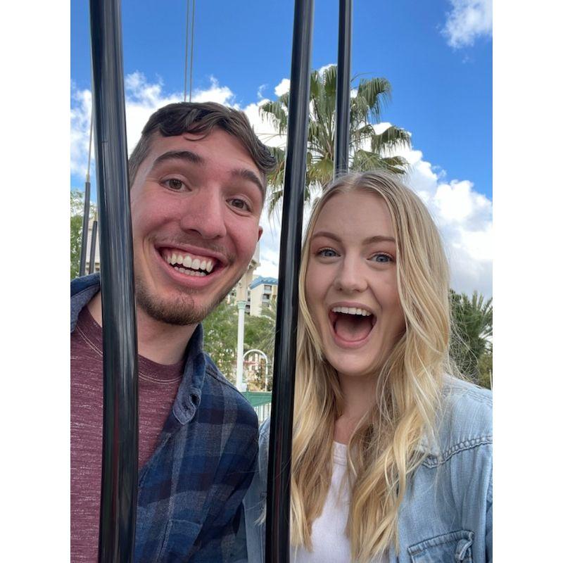 Us on the swing ride at Disneyland.