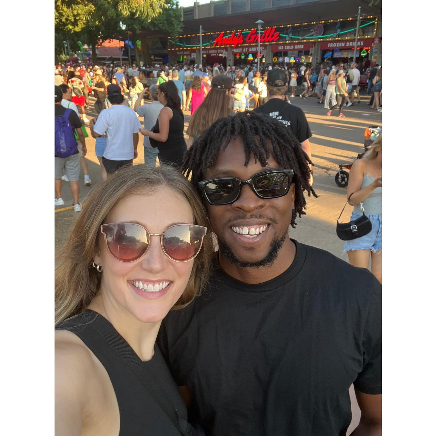 Walking around the state fair with friends!