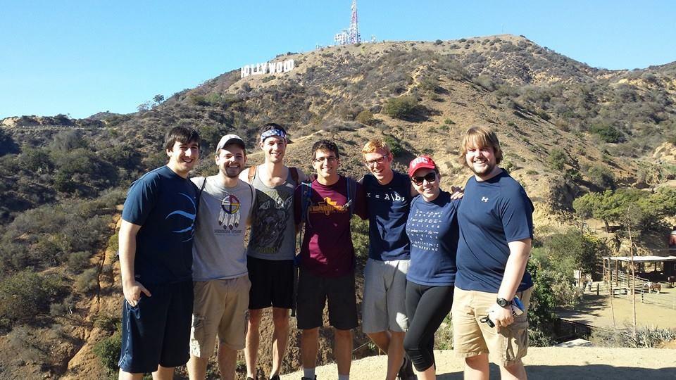 Gordon Physics goes to California. The 3-2 Engineering crew left USC for the day to hike to the Hollywood Sign.