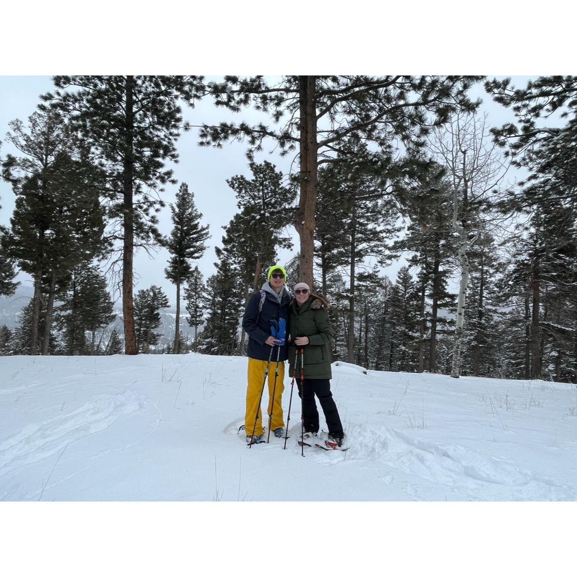 January 2023: First trip together to Denver, CO; full of snowshoeing, beer spas, zip lining, and adventure :)