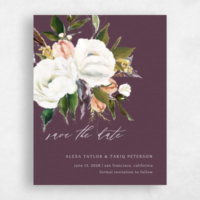 Purple Wedding Save the Date - Octavia Bloom