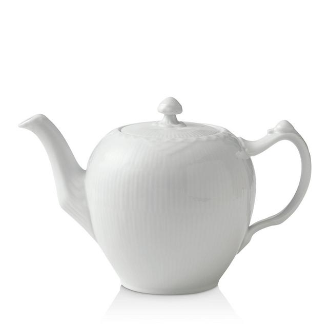Royal Copenhagen White Fluted Half Lace Tea Pot