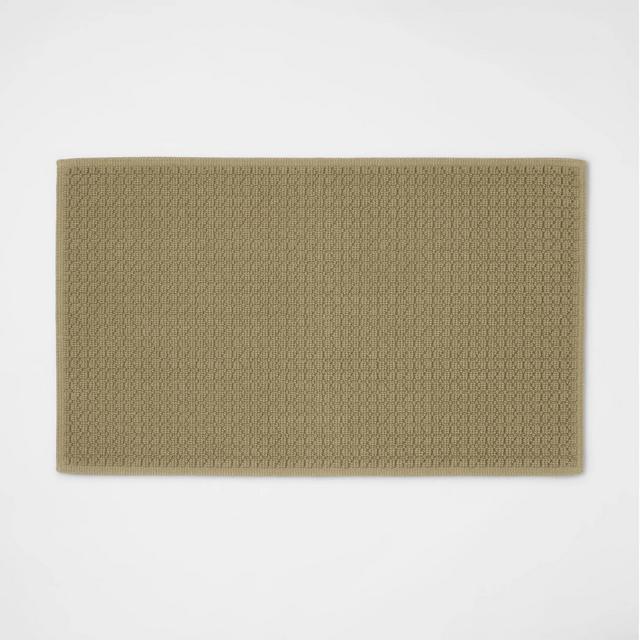 20"x34" Antimicrobial Bath Mat Olive Green - Total Fresh