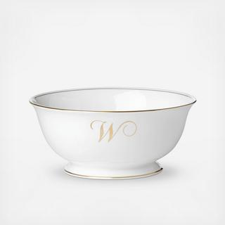 Federal Gold Script Serving Bowl