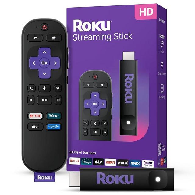 Roku Streaming Stick 2025 - HD Roku Streaming Device for TV with Voice Remote - Free & Live TV