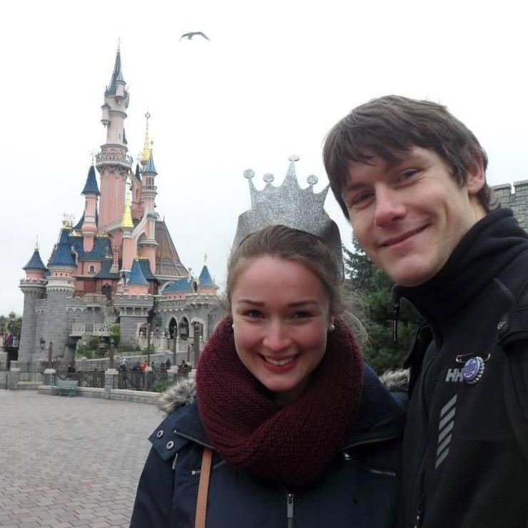 Kyle let me wear my tiara in Disneyland Paris, 2014