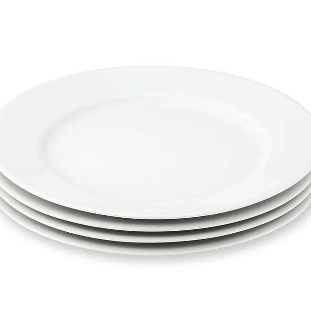 Apilco Très Grande Porcelain Dinner Plates, White, Set of 4