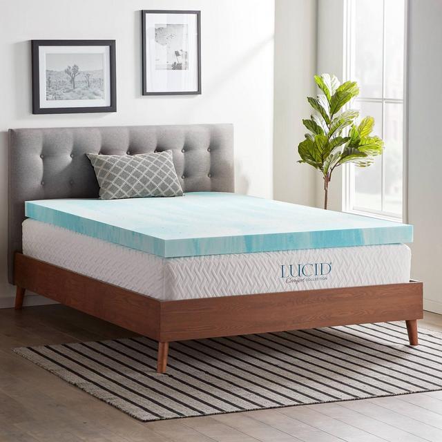 Queen Comfort Collection 4" Gel Swirl Memory Foam Mattress Topper - Lucid