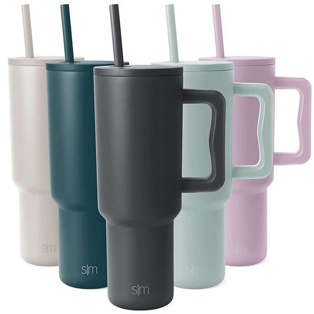 Simple Modern 40 oz Tumbler with Handle and Straw Lid | Insulated Reusable Leakproof Stainless Steel Water Bottle Travel Mug Iced Coffee Cup | Trek Collection | 40oz | Graphite