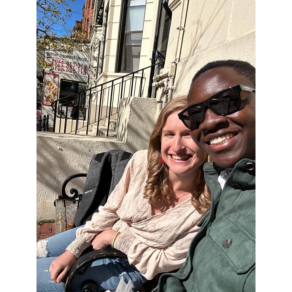 On the bench where we had our first date!