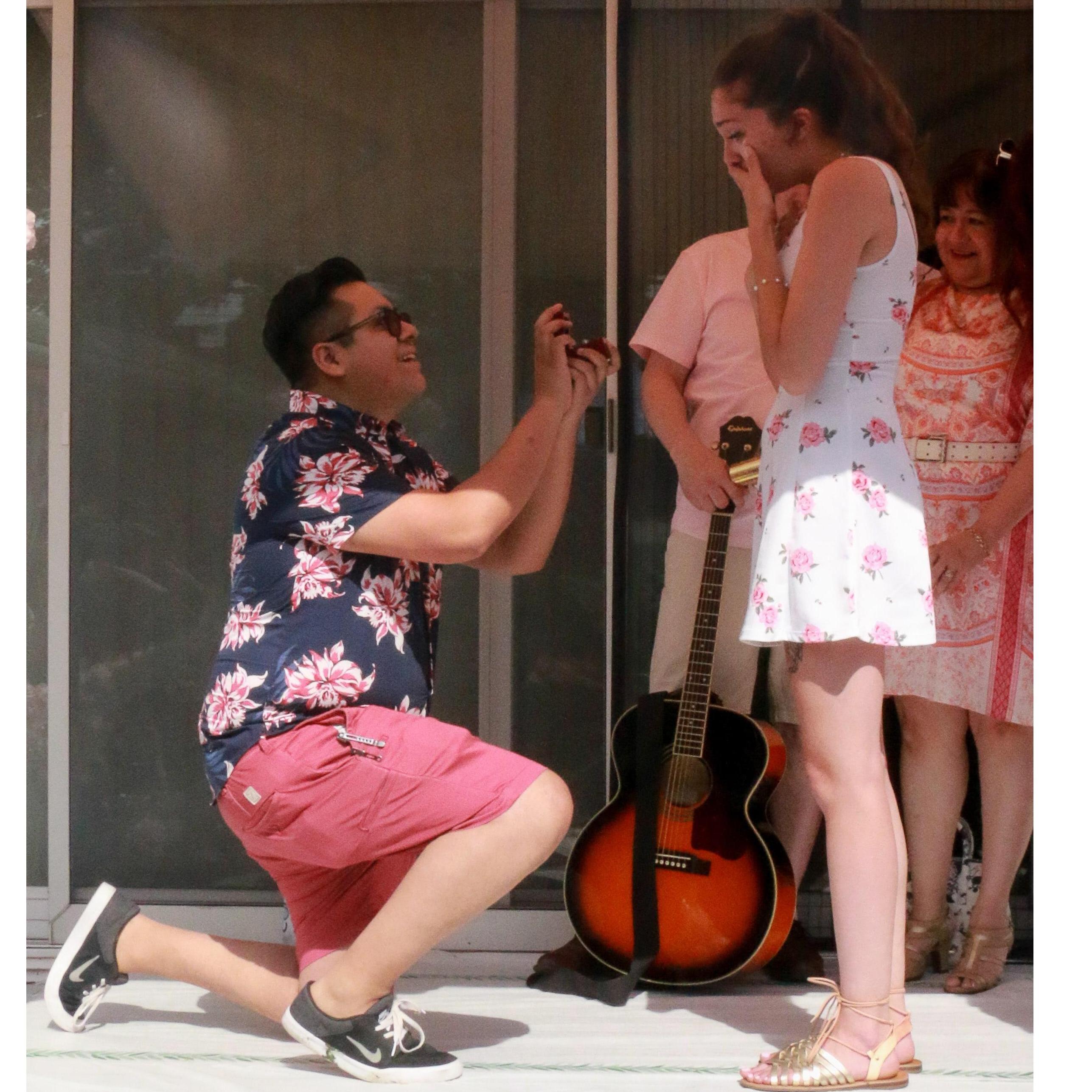 He finally pops the question!