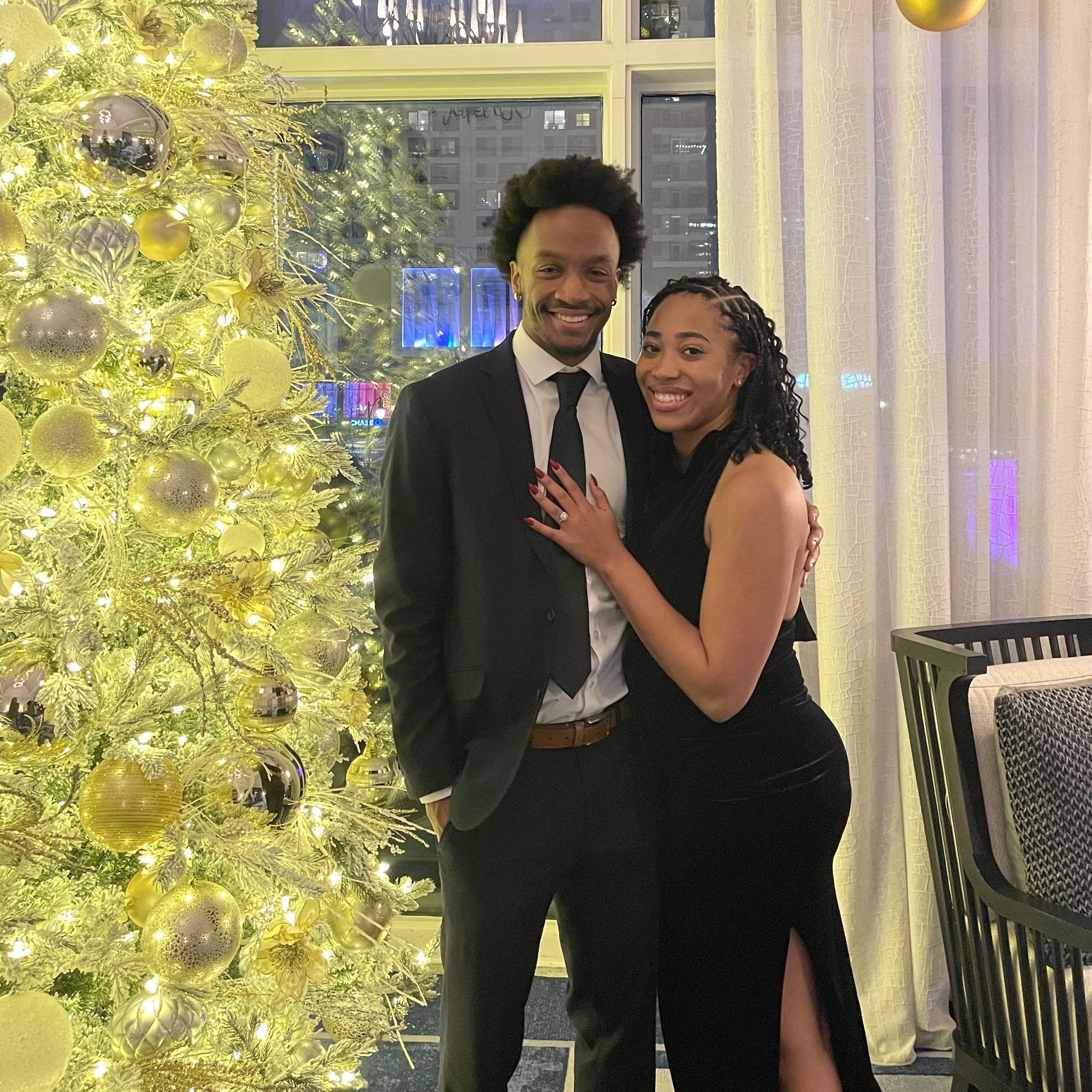 Wrapped in love and holiday magic—here’s to us, now and forever.