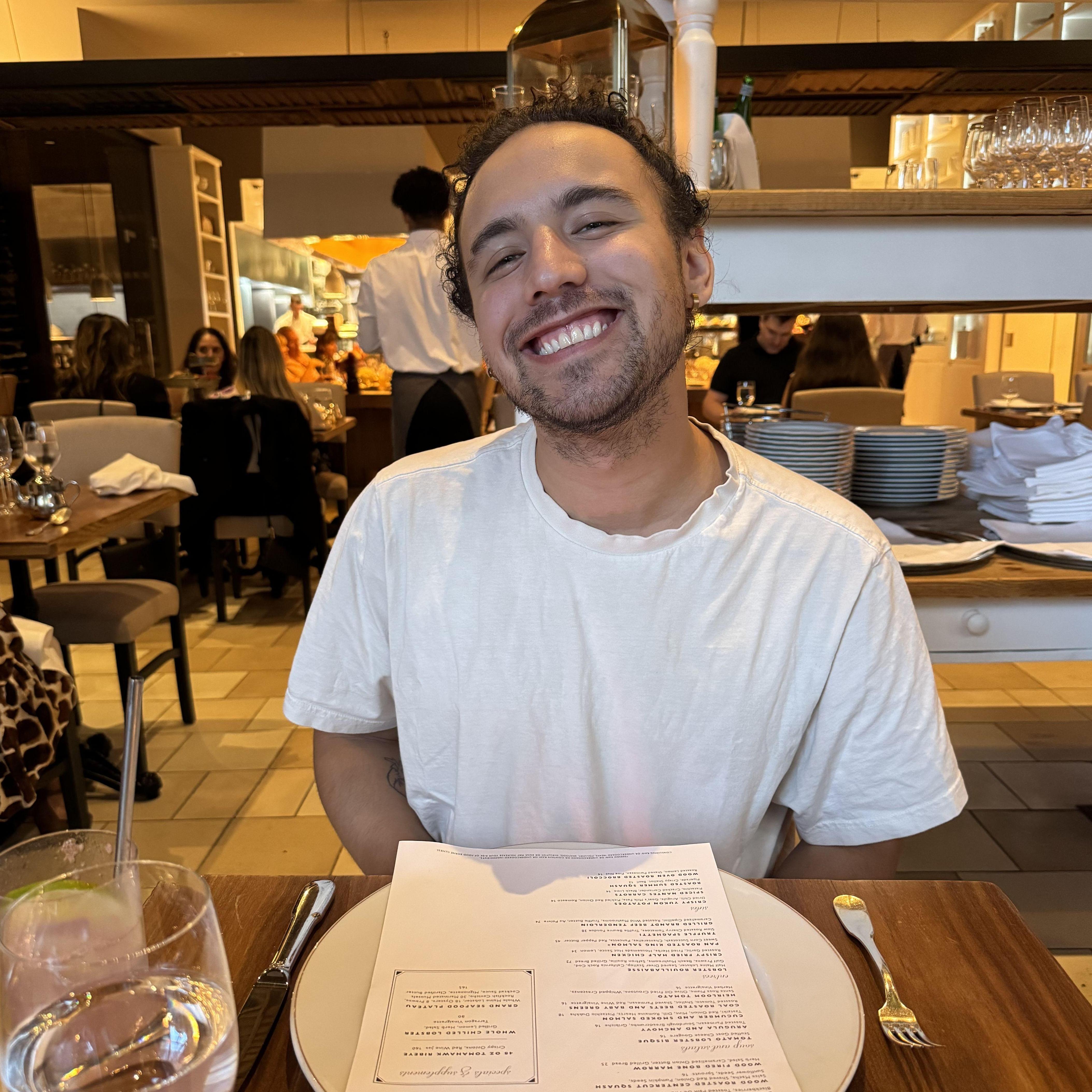 Celebrating our one year anniversary over dinner in Sacramento, CA!