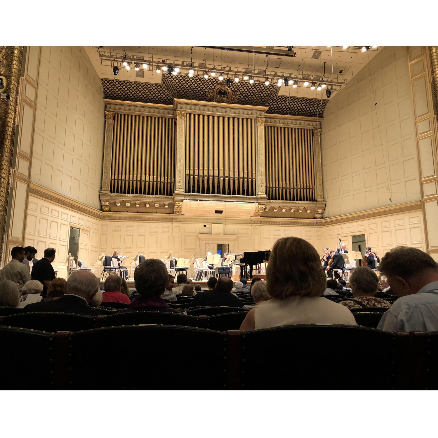 The stage at the Boston Symphony Orchestra