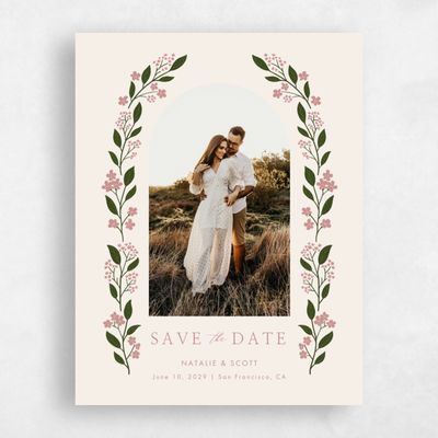 Linen, Beige Wedding Save the Date - Ortensia Photo
