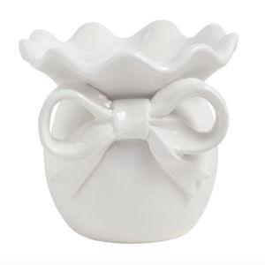 Large Bow Ceramic Pillar Holder- Mud Pie