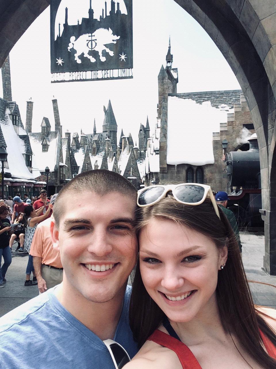 Chris living his best life in Hogsmede