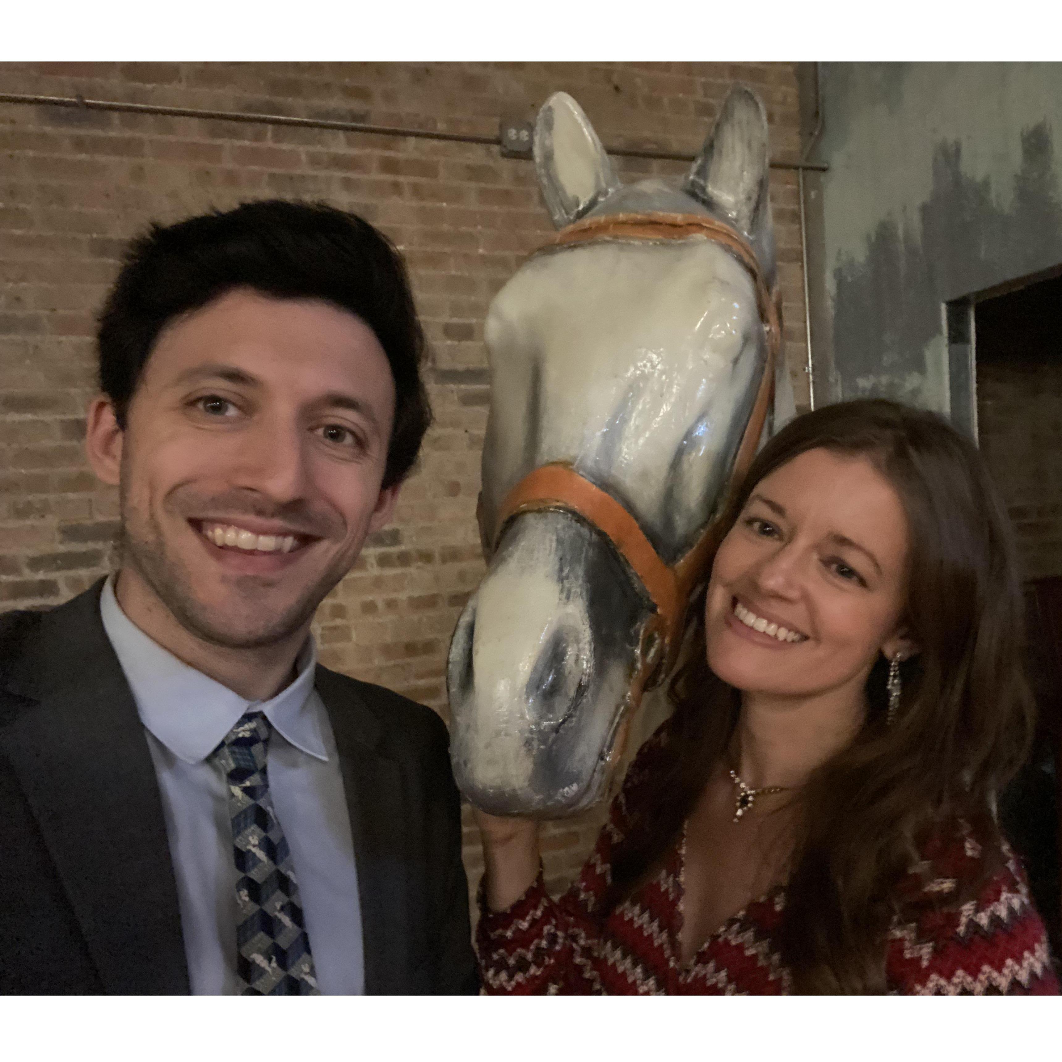 Guests are encouraged to "horse around" at the reception.