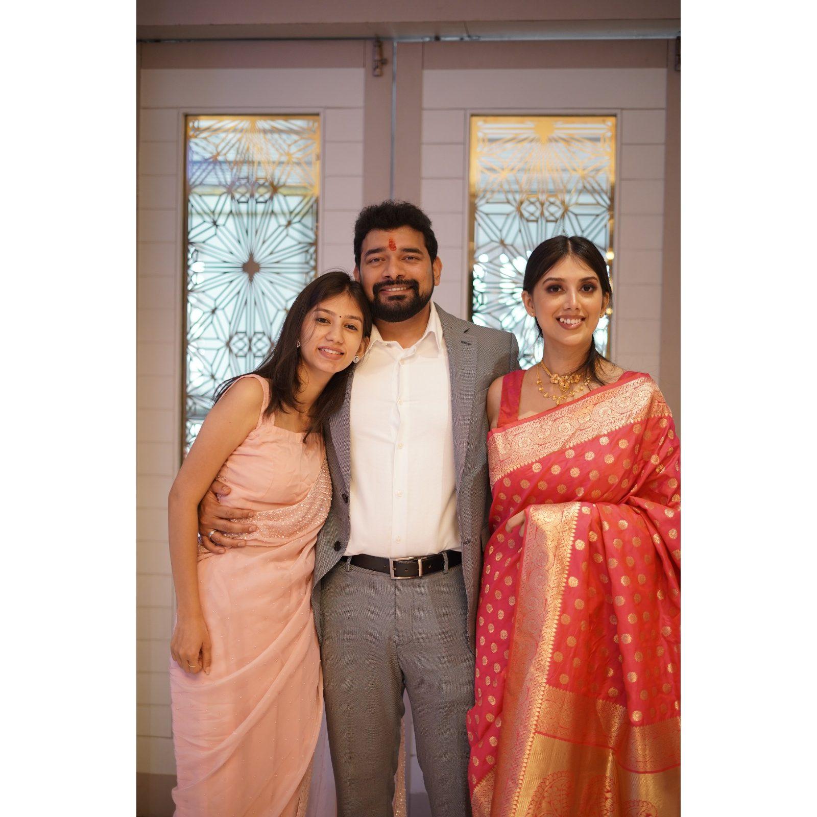 With my fiance and sister in law