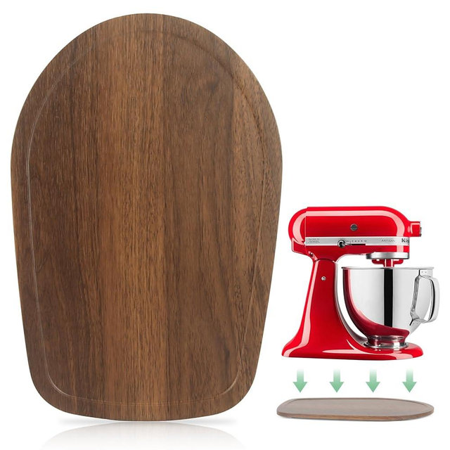 Compatible with Kitchen aid 4.5-5 Qt Bamboo Mixer Slider - Appliance Slider for Tilt Head Kitchen aid Stand Mixer Artisan, Countertop Storage Mover Sliding Tray Accessories Attachments-walnut grain