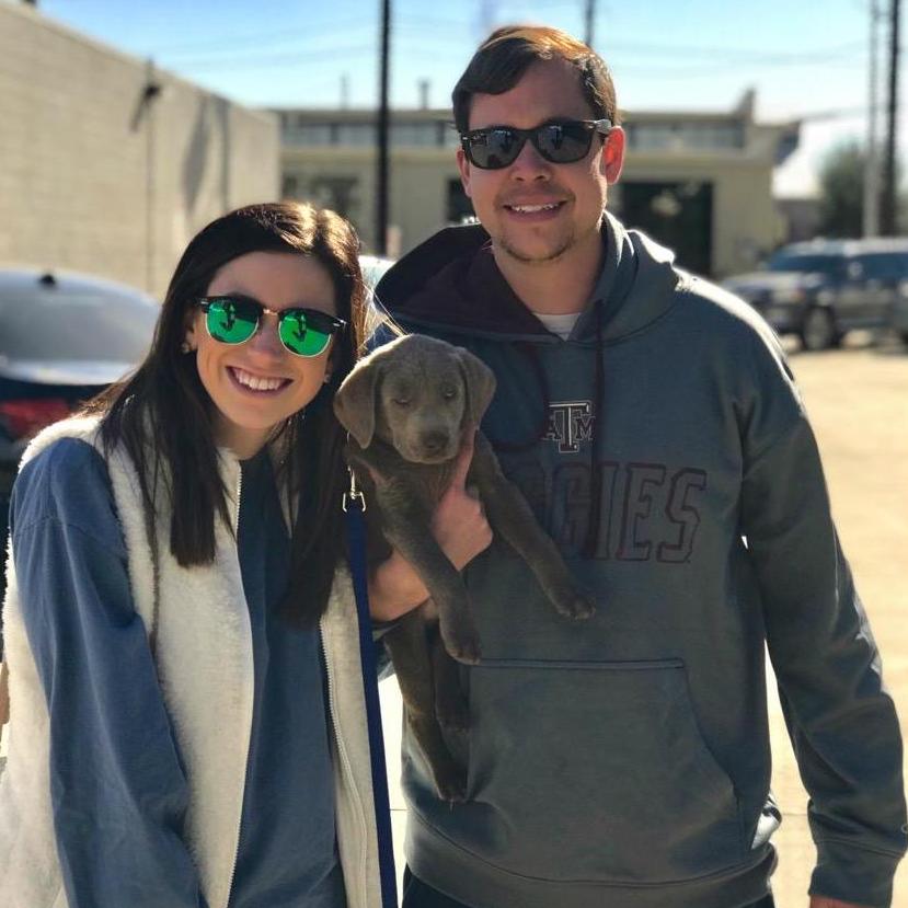 We have two dogs that we love dearly. This is Rover when we first got him and we also have a chocolate lab named Shiner!