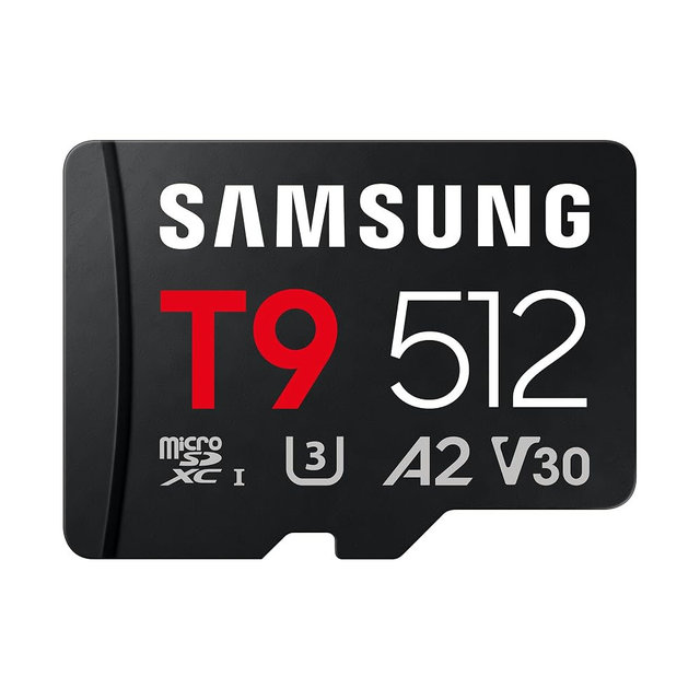 Samsung microSDXC T9 512GB, Read/Write Speeds Up to 200/130 MB/s, Made for Avid Gamers & Professional Creators (MB-MH512T/AM)