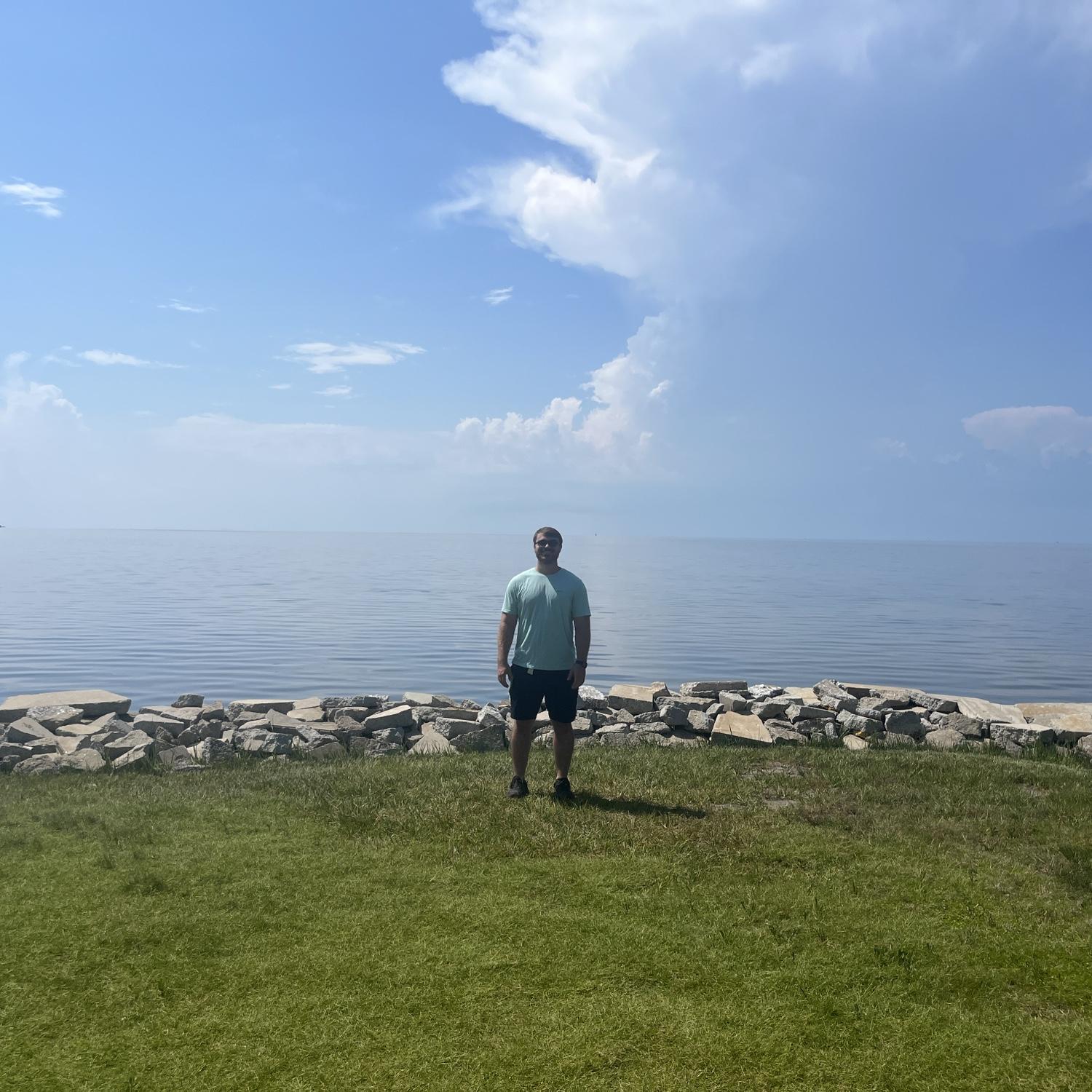First visit to the Inn on Pamlico Sound! Zach is standing where we will get married!