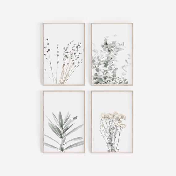 Set of Prints,Wall Art,Set of 4 Print,Digital Print,Printable Wall Art,Botanical Prints,Botanical Wall Art,Wall Decor,Digital Art,Print Set