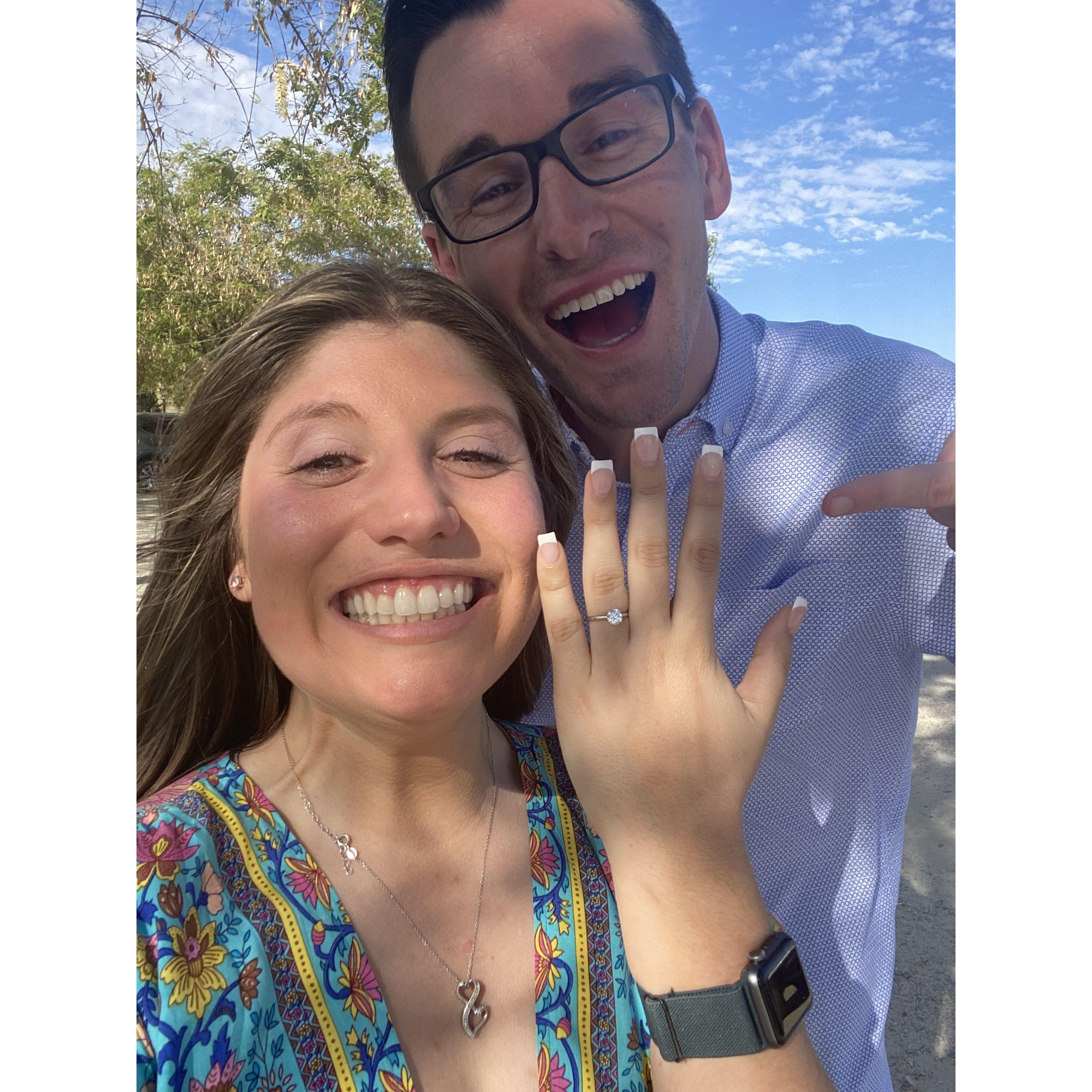 "We are Engaged!" Selfie.