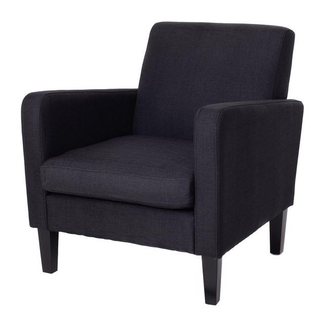 Giantex Accent Leisure Upholstered Arm Chair Single Sofa Living Room Furniture (Black)