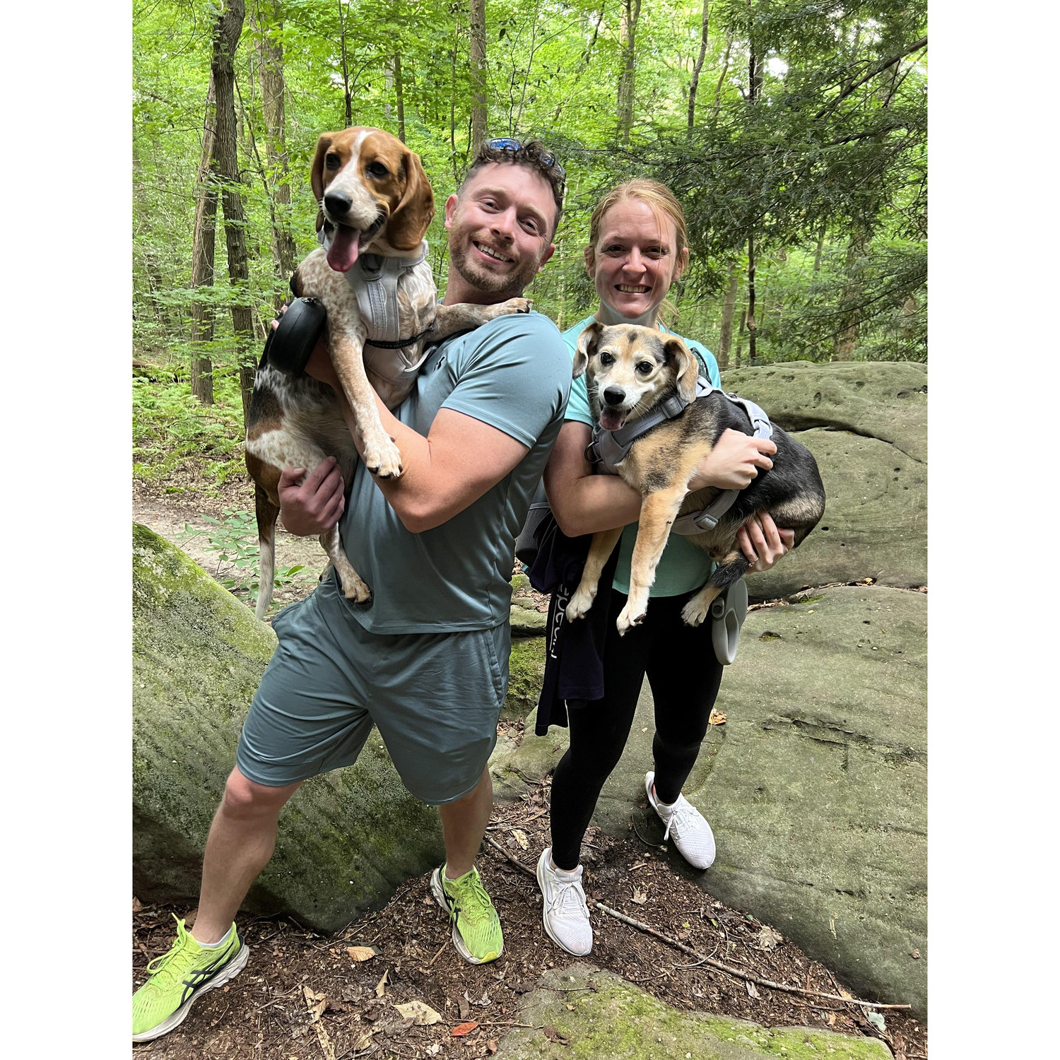 The four of us love taking walks through the metro parks. This is The Ledges Trail in the Cuyahoga Valley National Park. Explore rock formations and great hike trails.