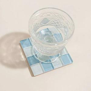 Subtle Art Studios Checkered Glass Tile Coaster