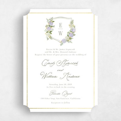 Purple Ticket Wedding Invitation - Speranza Classic Foil