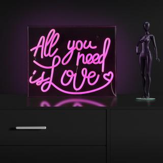 All You Need Is Love Contemporary Glam Acrylic Neon LED Light Box